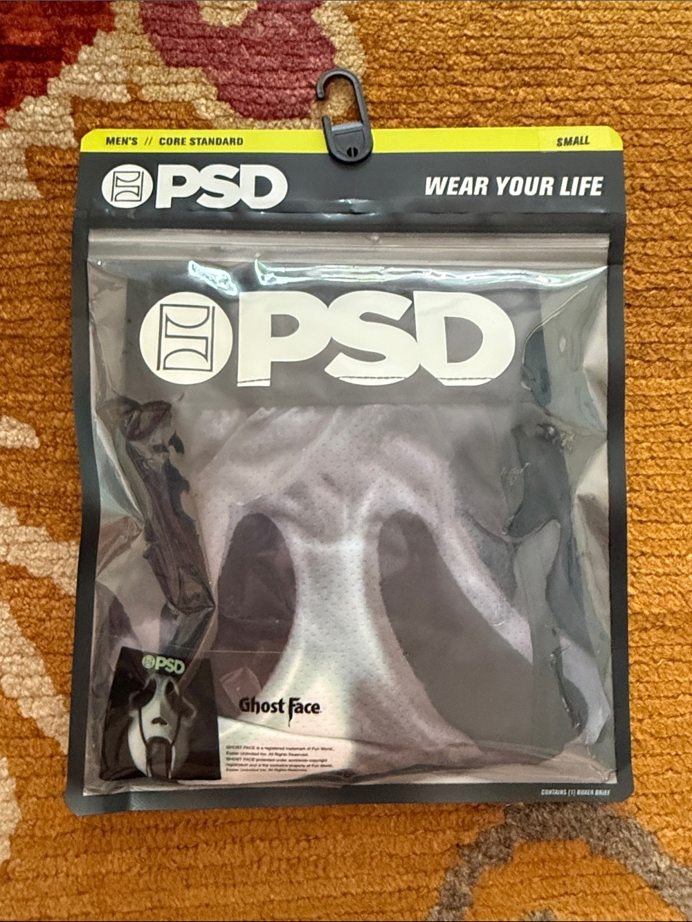 PSD Men’s Ghost Face Boxer Briefs - Gray - Small scream